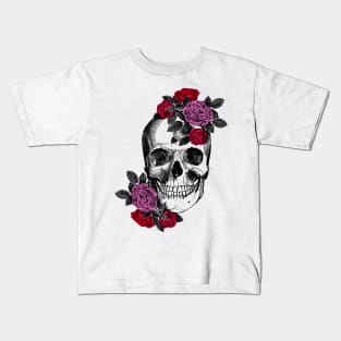 Skull and flowers Kids T-Shirt